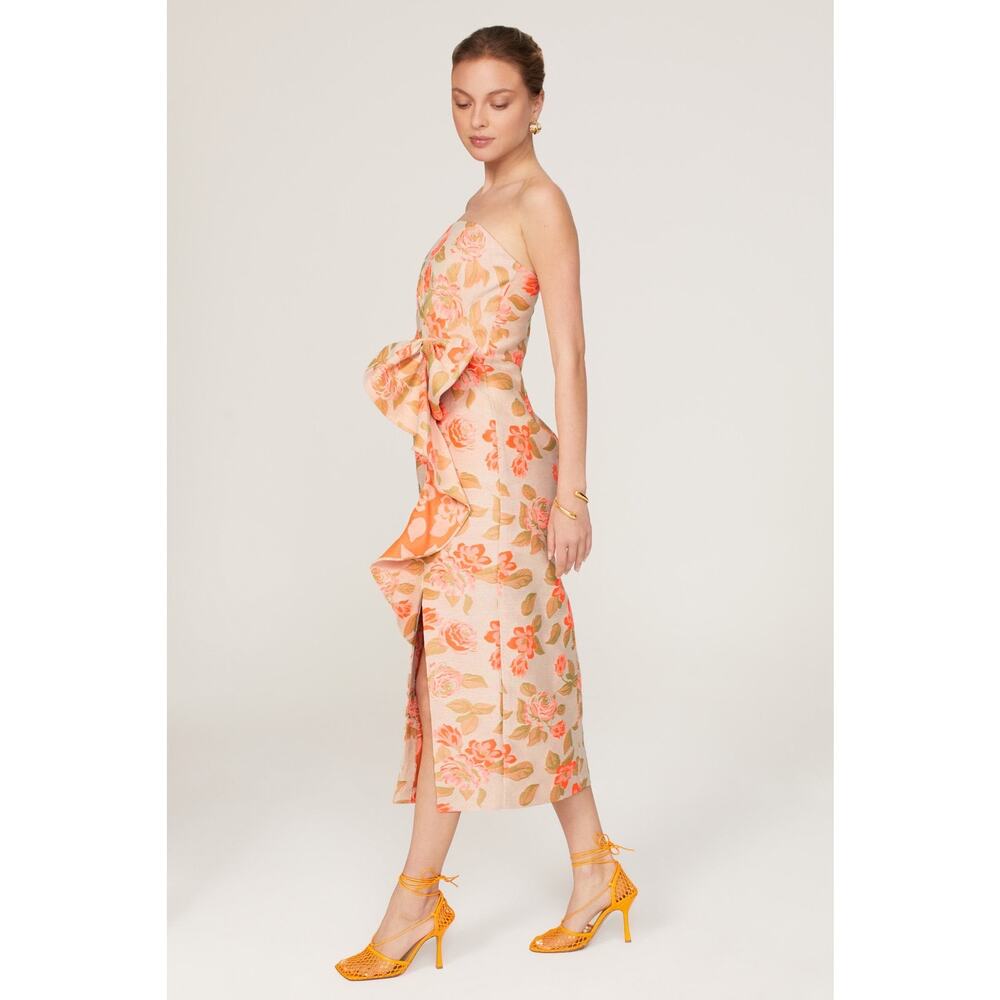SHOSHANNA Multicolor Floral Cotton Blend Statement Bow Tie Merlin Dress Size 10 - Picture 5 of 15